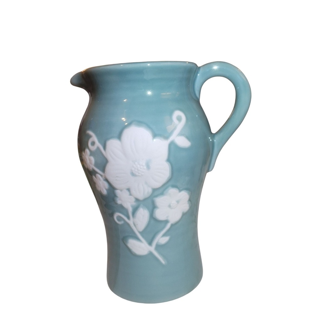 Vintage‎ Turquoise Teleflora Ceramic Vase Made In Portugal 8.5"